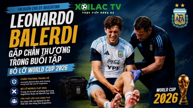 Leonardo Balerdi gặp chấn thương trong 1 buổi tập và sẽ bỏ lỡ World Cup 2026